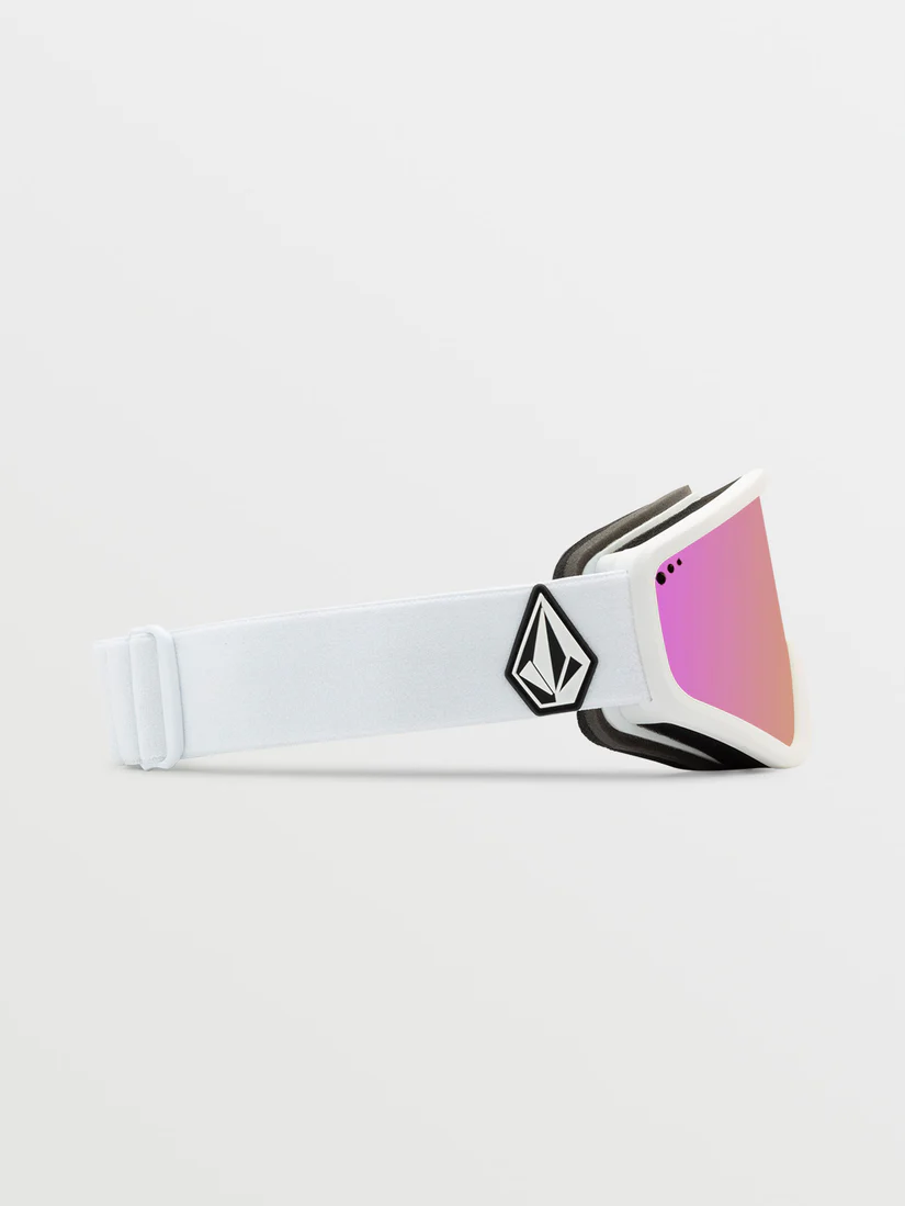 volcom μάσκα για σκι και snowboard σε άσπρο χρώμα και με ροζ φακό