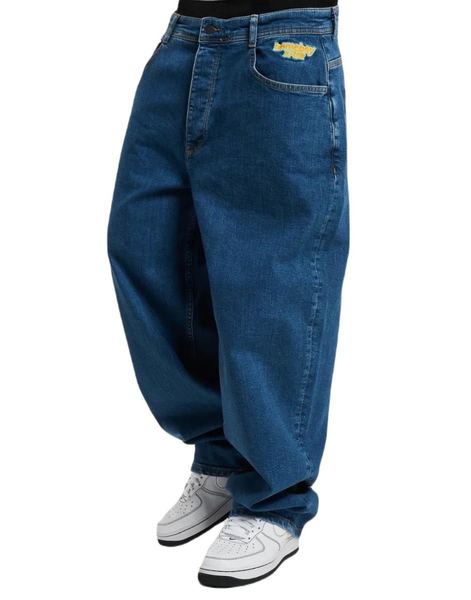 ανδρικό τζιν παντελόνι από την homeboy x-tra monster, σε φαρδιά γραμμή και μπλε χρώμα