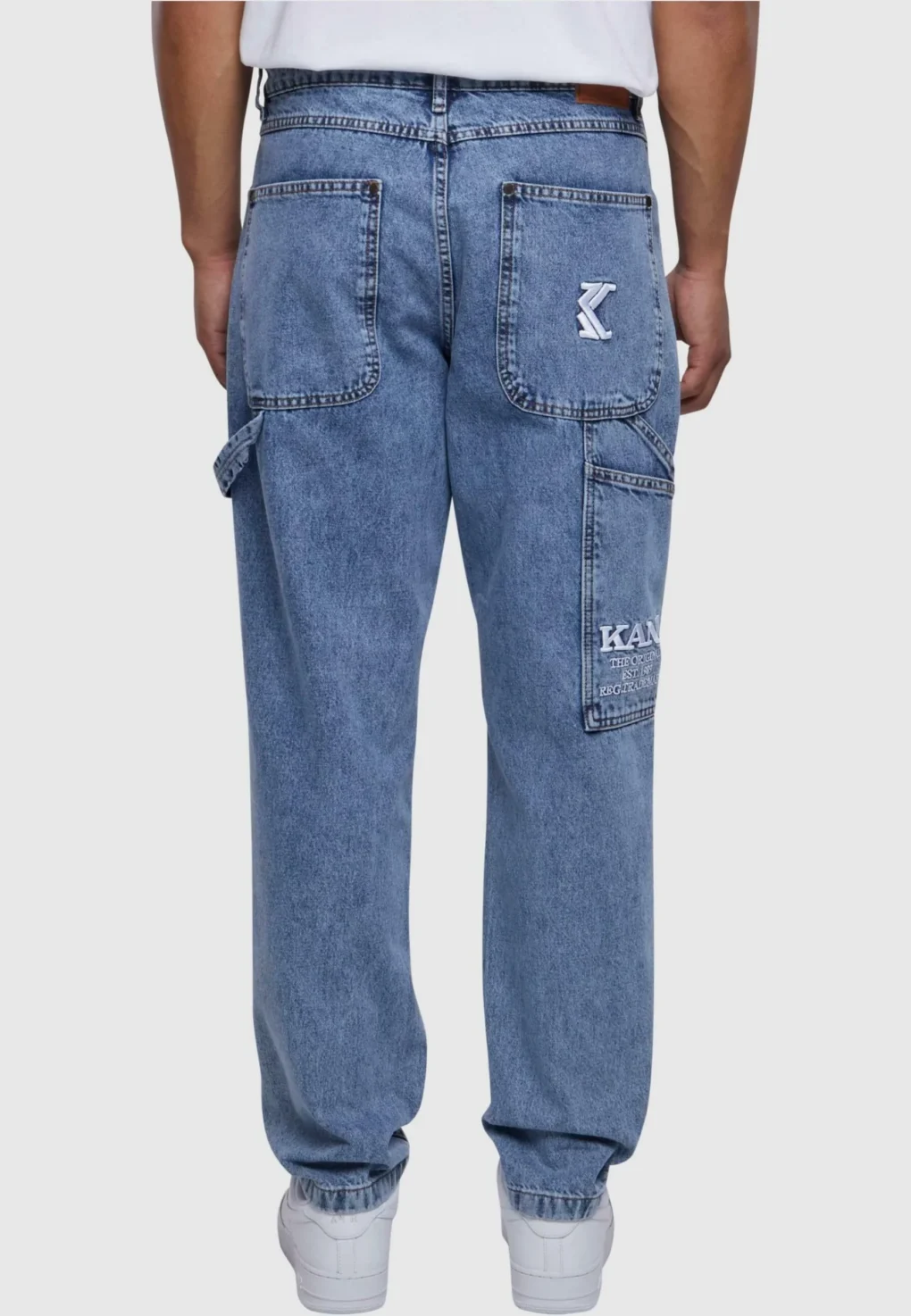 ανδρικό τζιν παντελόνι baggy workwear denim από την εταιρεία karl kani σε μπλε απόχρωση