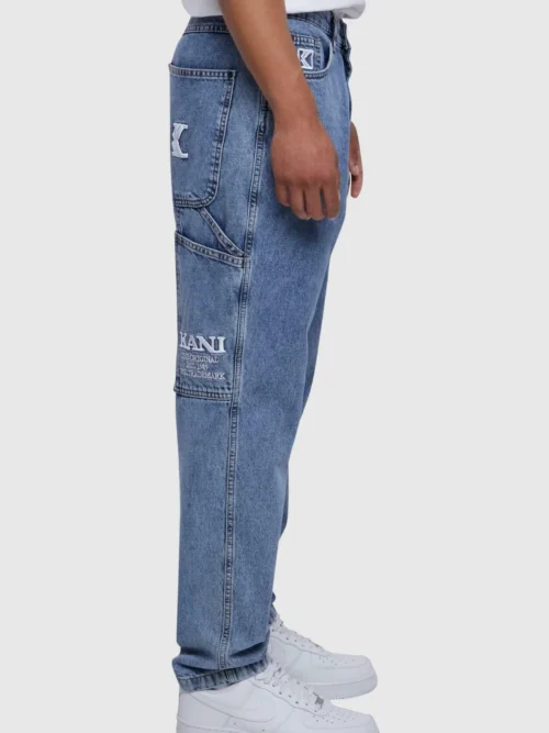 ανδρικό τζιν παντελόνι baggy workwear denim από την εταιρεία karl kani σε μπλε απόχρωση