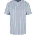 το karl kani t-shirt σε μπλε απόχρωση με ρίγα ανδρικό κοντομάνικο μπλουζάκι με επιγραφή της εταιρείας στο μπροστινό μέρος