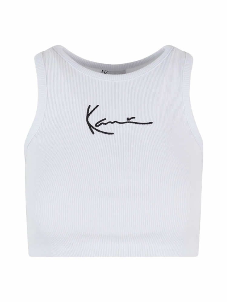 γυναικείο κοντό μπλουζάκι σε άσπρο χρώμα karl kani rib top