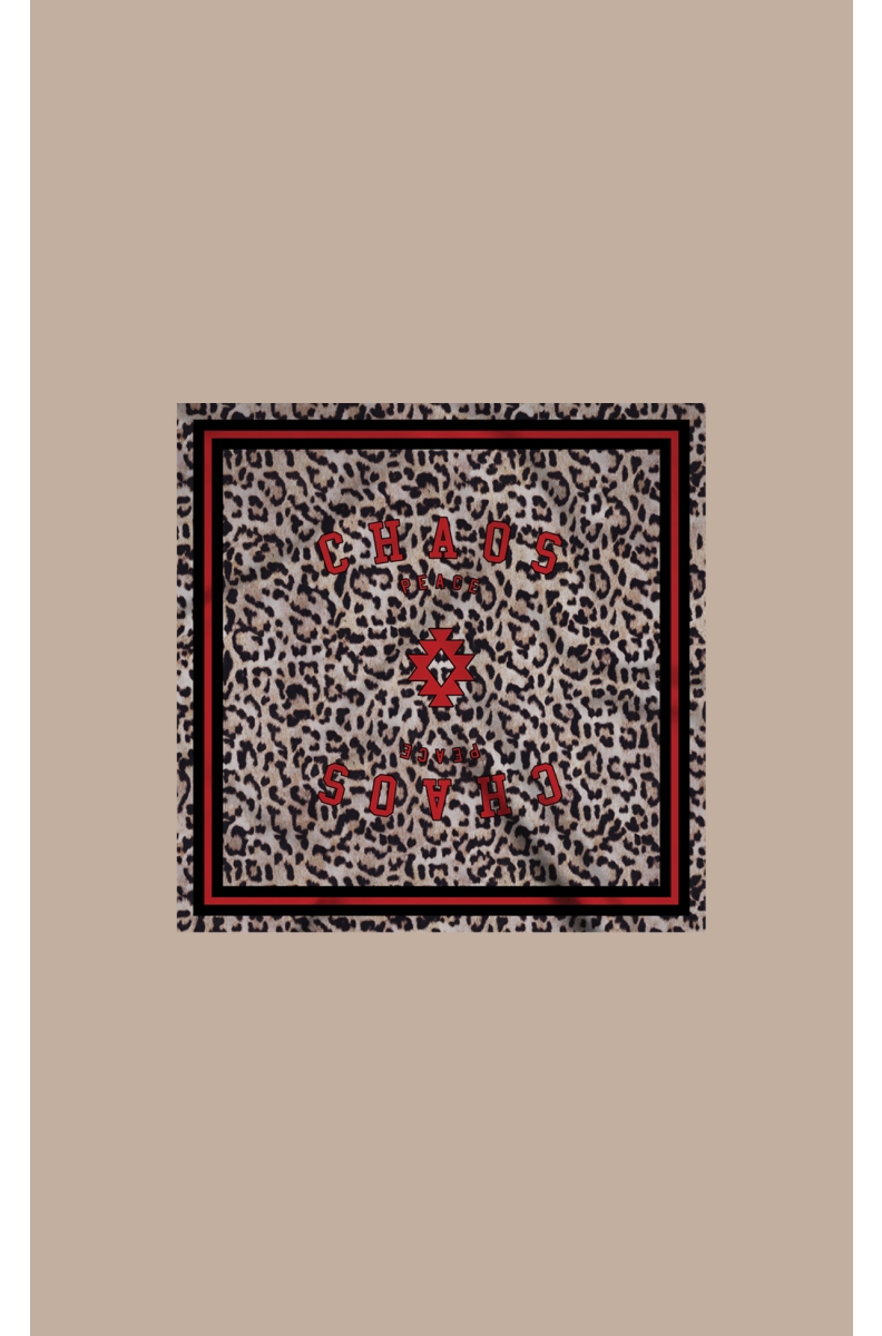 σατέν μαντίλι με λεοπαρ πριντ από την Peace+Chaos , menagerie scarf
