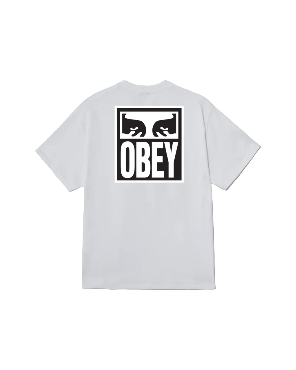 λευκό obey t-shirt με τύπωμα στο μπροστινό και πίσω μέρος