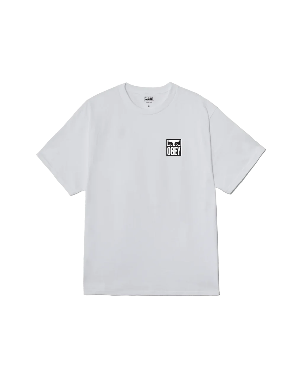 λευκό obey t-shirt με τύπωμα στο μπροστινό και πίσω μέρος