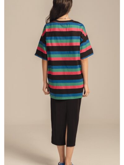 γυναικείο Oversized ριγέ κοντομάνικο μπλουζάκι από την peace+chaos , radiant t-shirt
