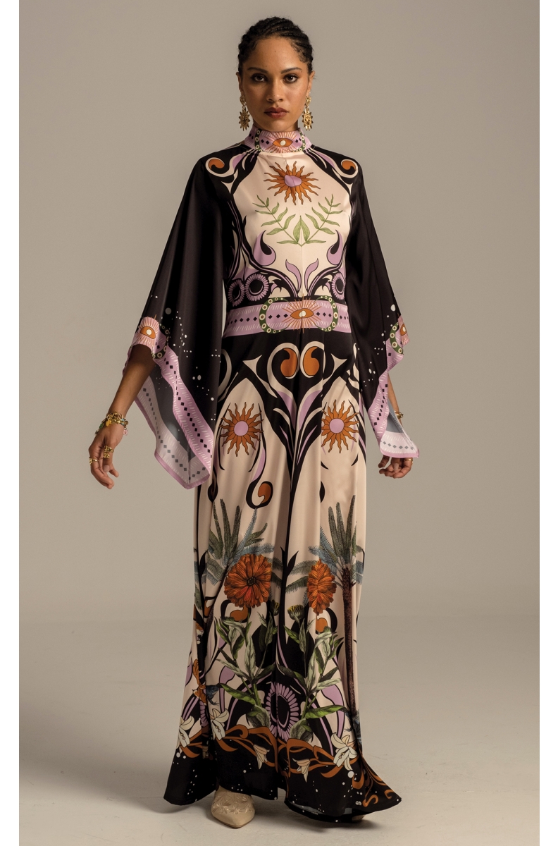 γυναικείο φόρεμα σε σατέν ύφασμα από την Peace and chaos, ancestress dress silky
