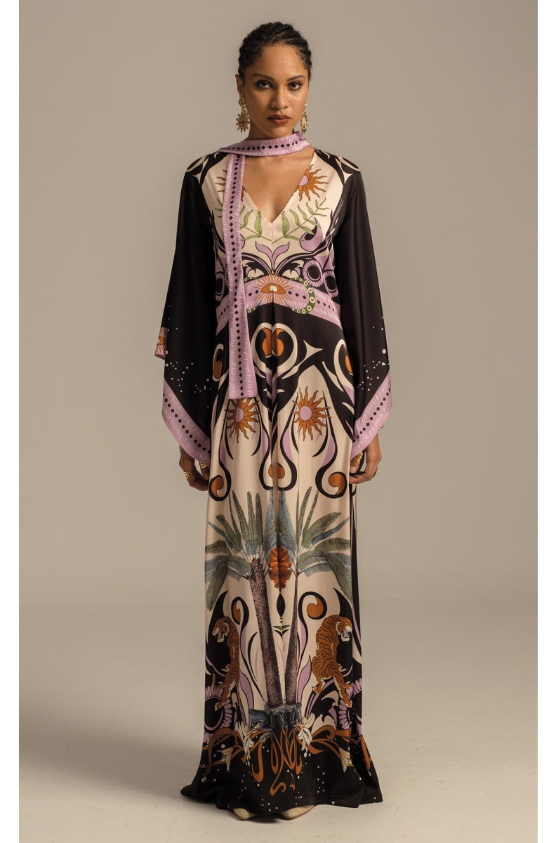 γυναικείο φόρεμα σε σατέν ύφασμα από την Peace and chaos, ancestress dress silky