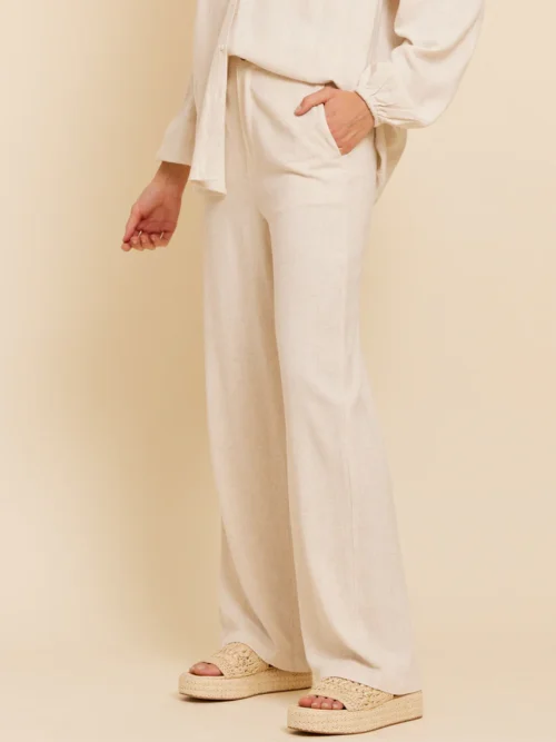 γυναικείο λινό παντελόνι σε άσπρο χρώμα, jolie linen pant