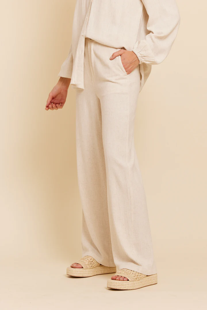 γυναικείο λινό παντελόνι σε άσπρο χρώμα, jolie linen pant