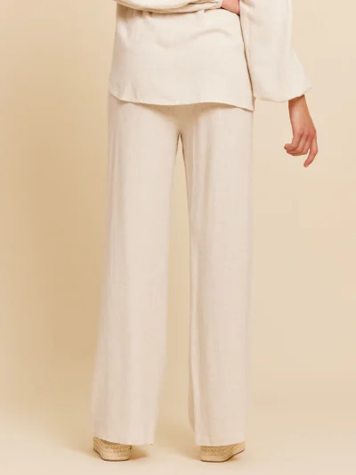 γυναικείο λινό παντελόνι σε άσπρο χρώμα, jolie linen pant