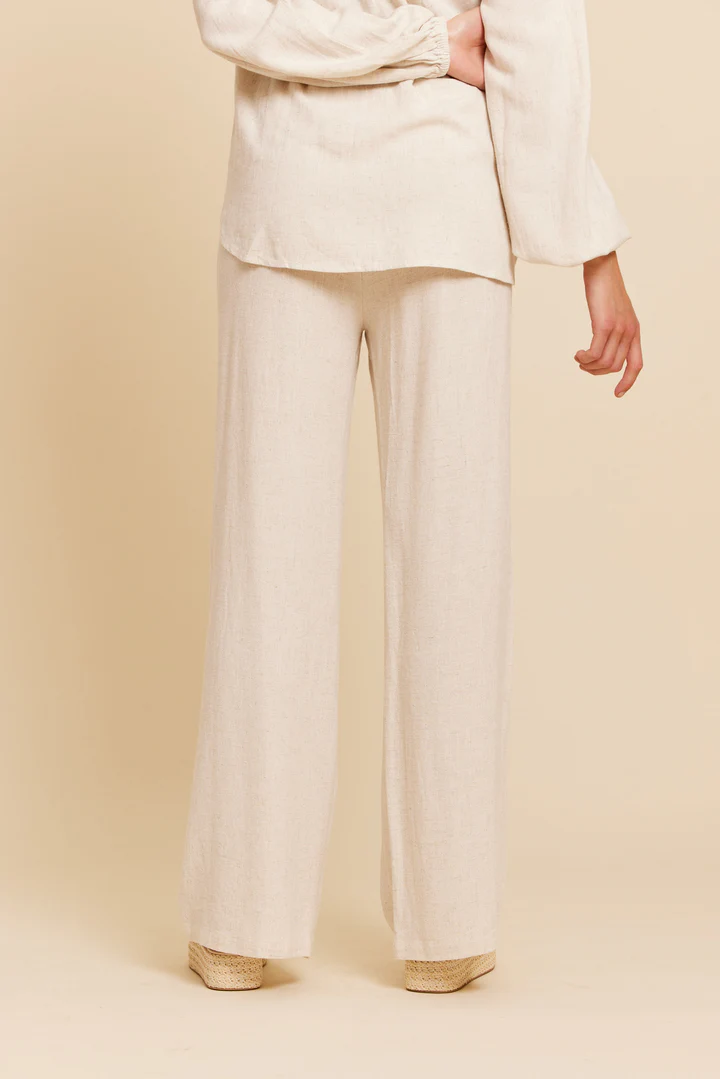 γυναικείο λινό παντελόνι σε άσπρο χρώμα, jolie linen pant