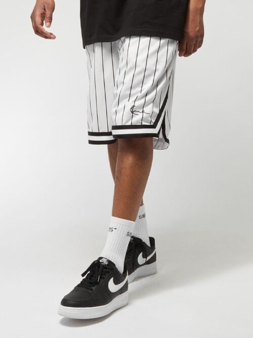 ανδρική βερμούδα με ρίγες ασπρόμαυρή, karl kani small signature pinstripe mesh shorts