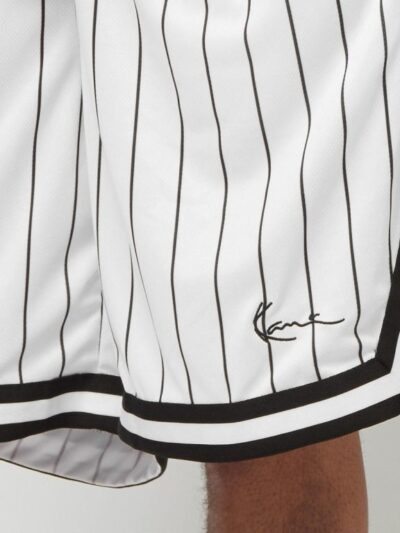 ανδρική βερμούδα με ρίγες ασπρόμαυρή, karl kani small signature pinstripe mesh shorts