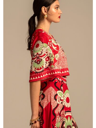 Peace & Chaos Mandala Crop Shirt - Image 3