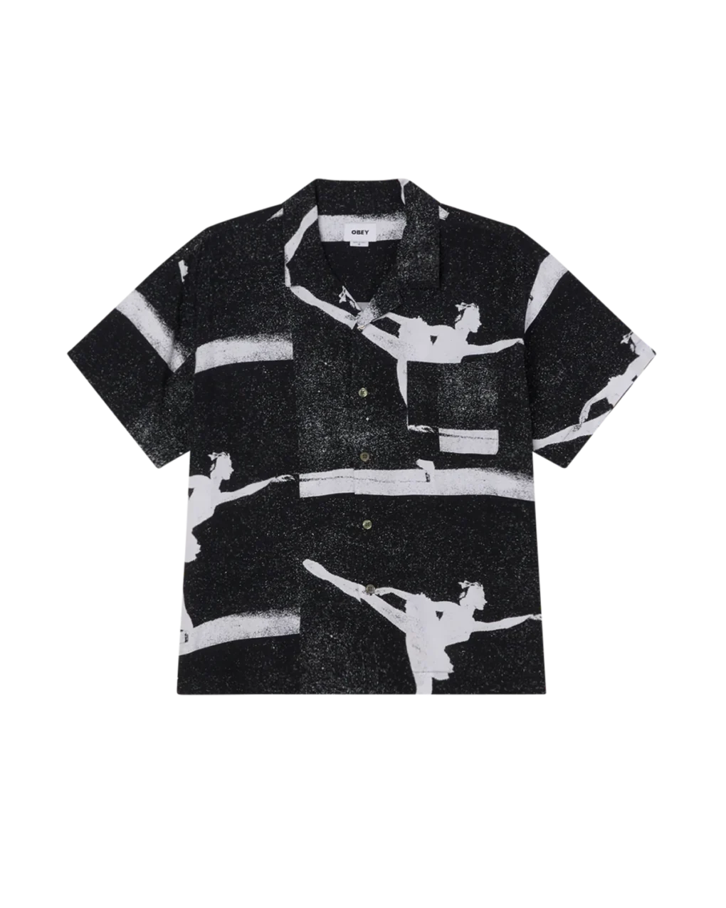 ανδρικό κοντομάνικο πουκάμισο από την obey, jacques shirt black