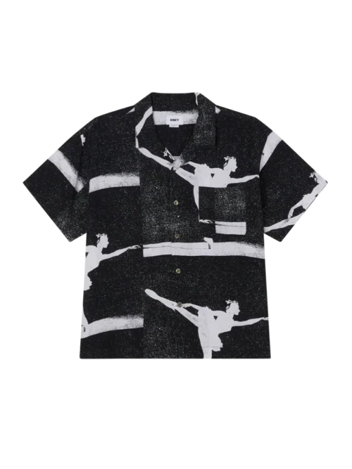 ανδρικό κοντομάνικο πουκάμισο από την obey, jacques shirt black