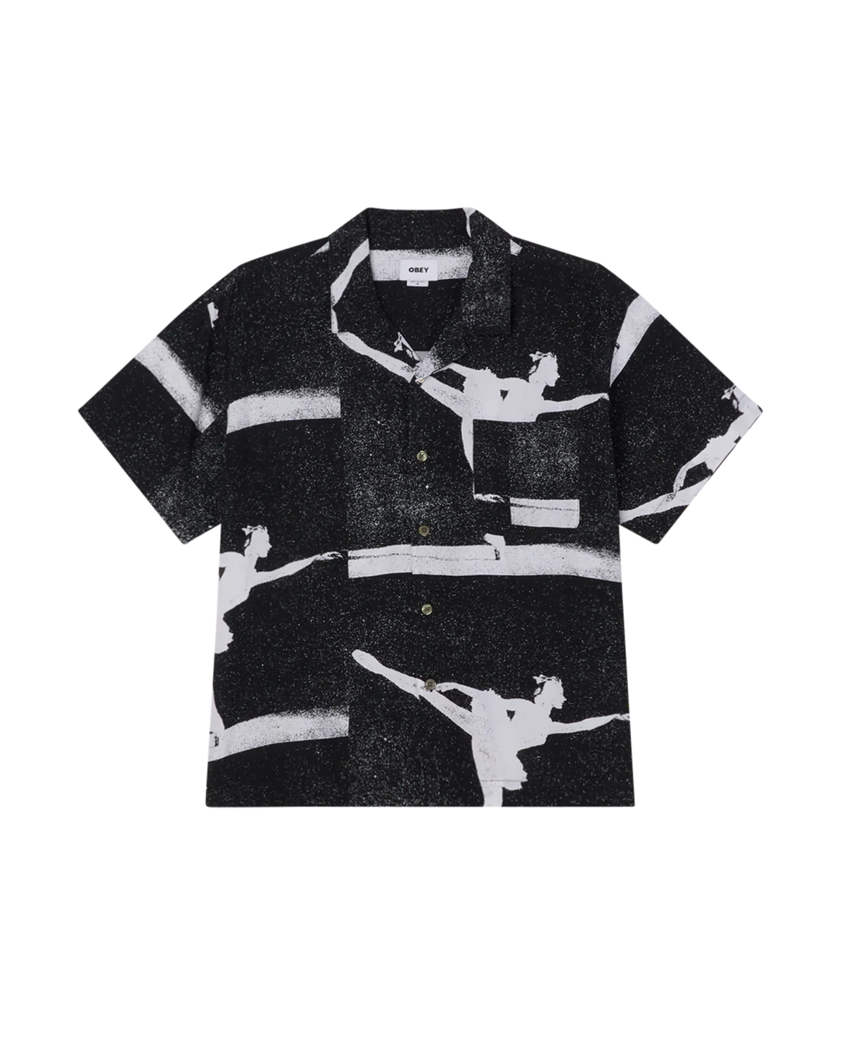 ανδρικό κοντομάνικο πουκάμισο από την obey, jacques shirt black