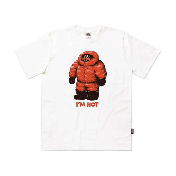 η im hot t-shirt από την the dudes σε άσπρο χρώμα με τύπωμα στο μπροστινό μέρος