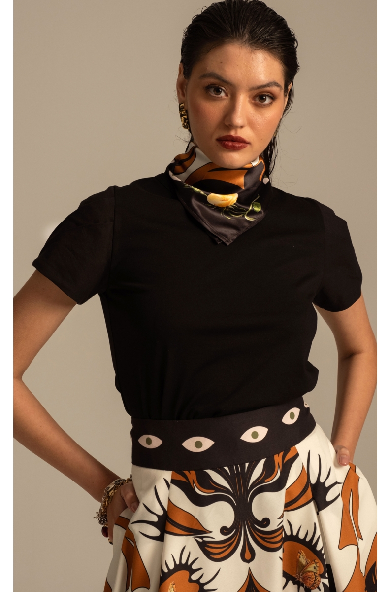 γυναικεία μπλούζα σε μαύρο χρώμα από την peace and chaos, tulip top black