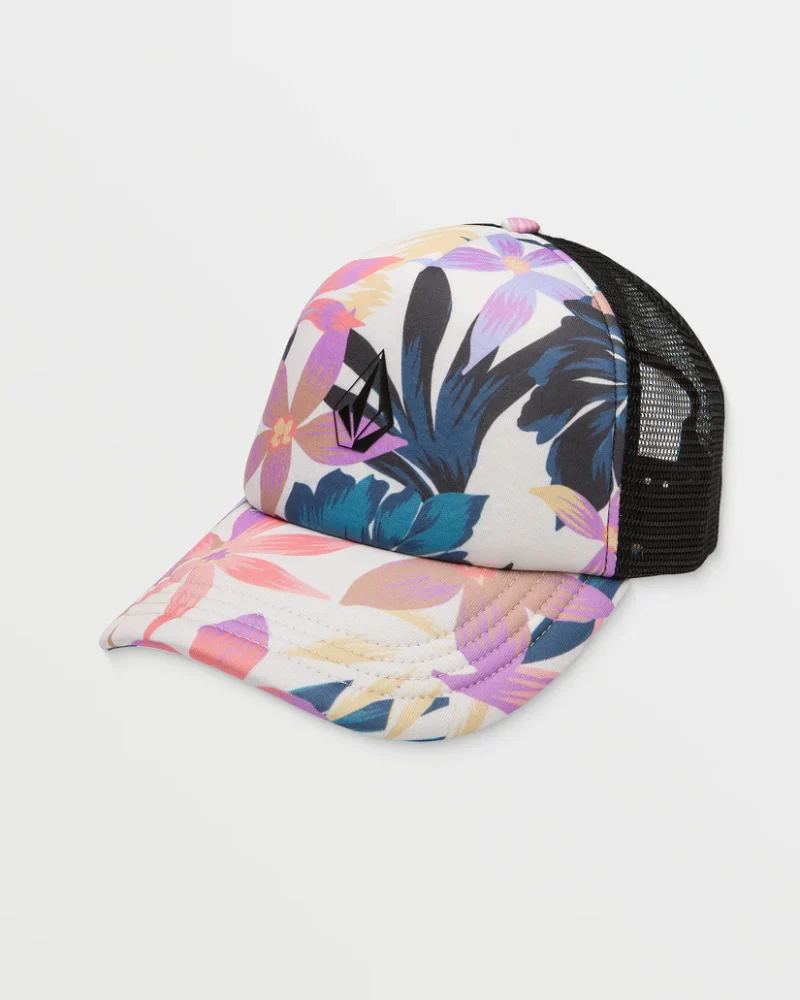 καπέλο από την volcom με λουλούδια, into paradise cap