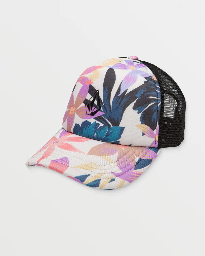 καπέλο από την volcom με λουλούδια, into paradise cap
