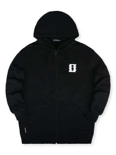 μαύρη λεπτή ζακέτα με κουκούλα από την we ride local, stoked black light zipped hoodie