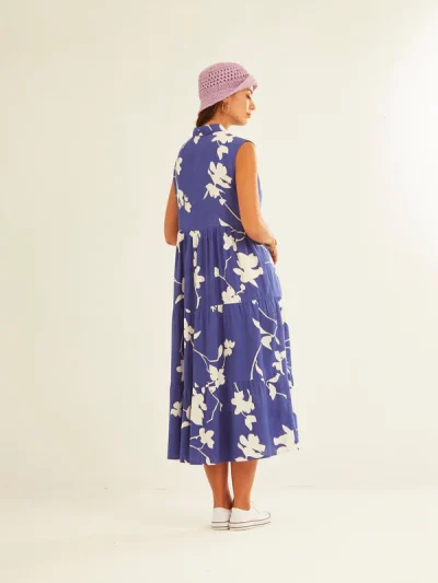 γυναικείο αμάνικο φόρεμα blue silhouette από την xantic