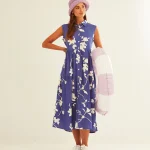 γυναικείο αμάνικο φόρεμα blue silhouette από την xantic