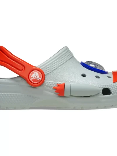 παιδικά crocs σε σχήμα διαστημόπλοιου και γκρι χρώμα, crocs t classic rocketship clog