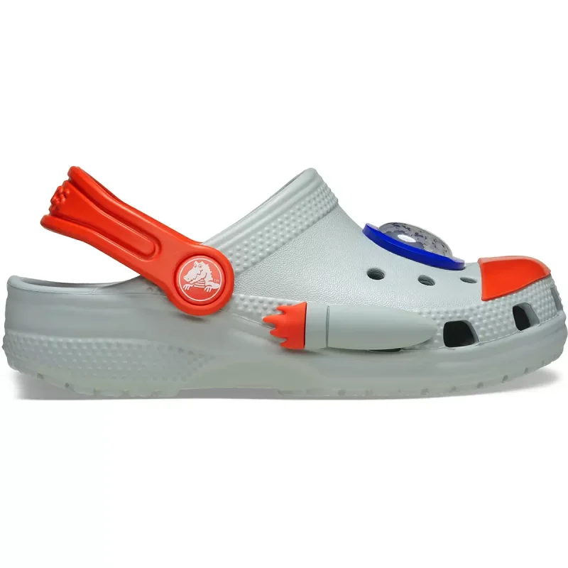 παιδικά crocs σε σχήμα διαστημόπλοιου και γκρι χρώμα, crocs t classic rocketship clog