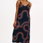 γυναικείο φόρεμα με ραντάκι από την sugarhill, gretchen midi sundress