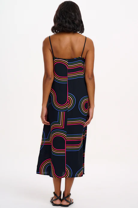 γυναικείο φόρεμα με ραντάκι από την sugarhill, gretchen midi sundress