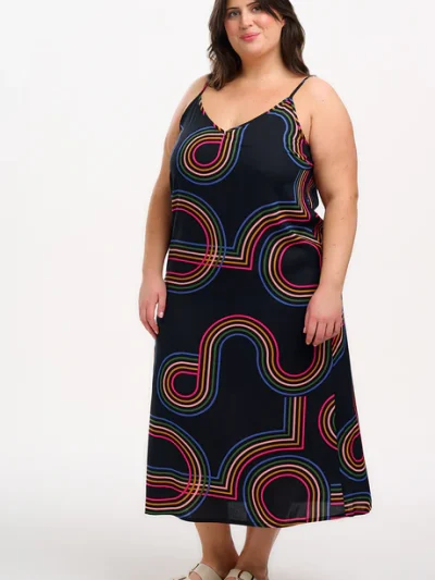 γυναικείο φόρεμα με ραντάκι από την sugarhill, gretchen midi sundress