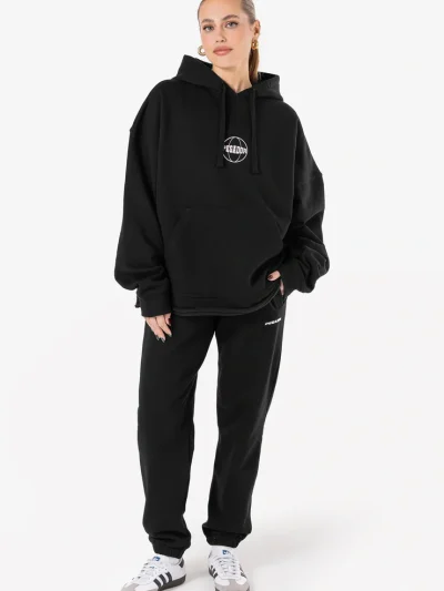 γυναικείο μαύρο φούτερ από την pegador, super oversized hoodie