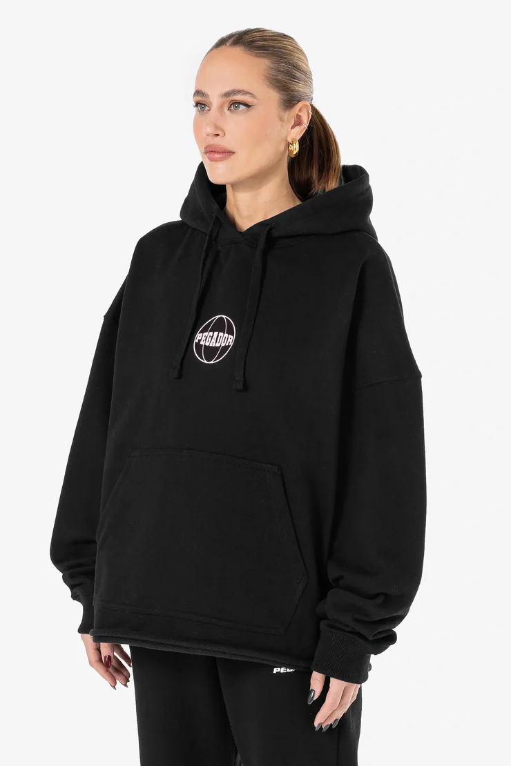 γυναικείο μαύρο φούτερ από την pegador, super oversized hoodie
