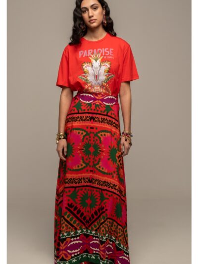 γυναικεία μακριά φούστα με print από την peace and chaos, rapture long skirt