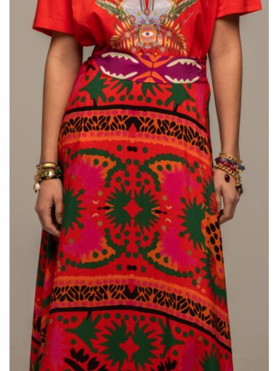 γυναικεία μακριά φούστα με print από την peace and chaos, rapture long skirt