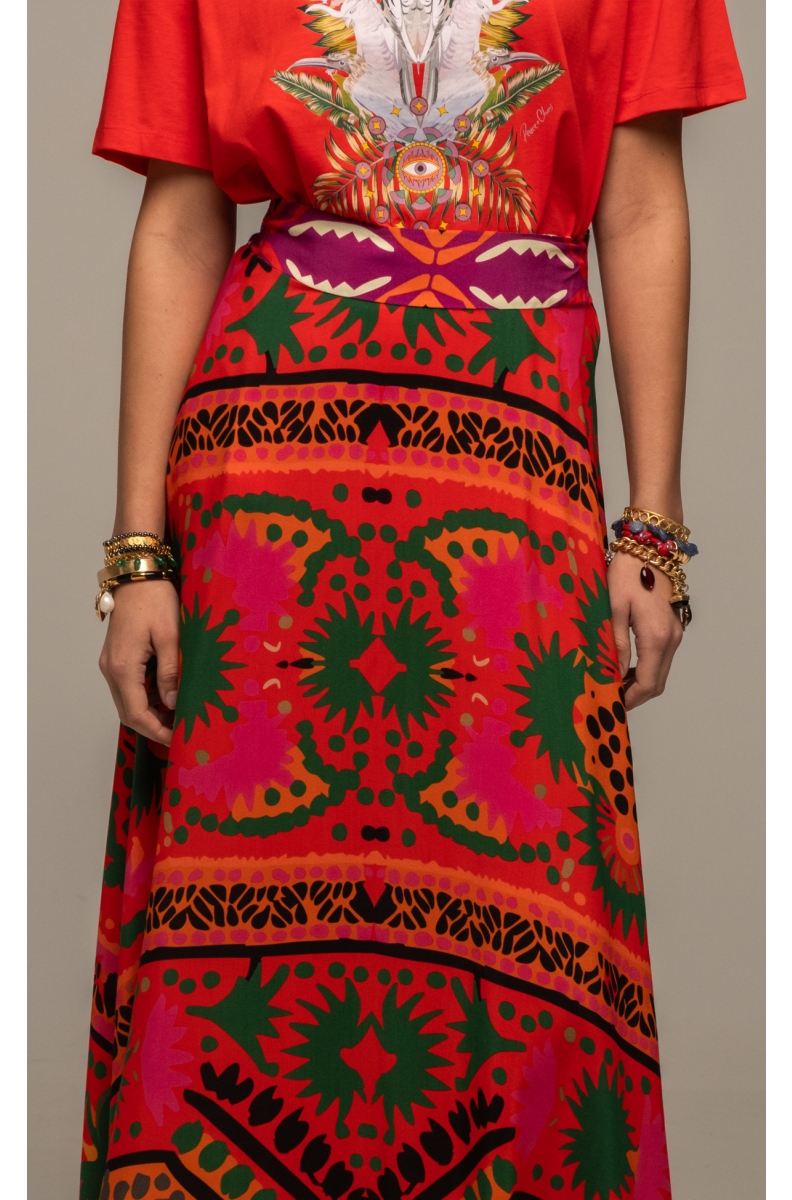 γυναικεία μακριά φούστα με print από την peace and chaos, rapture long skirt