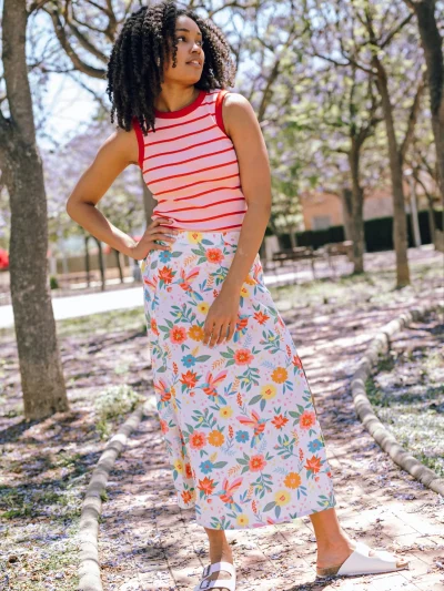 γυναικεία φούστα με λουλούδια από την sugarhill, rosalind skirt