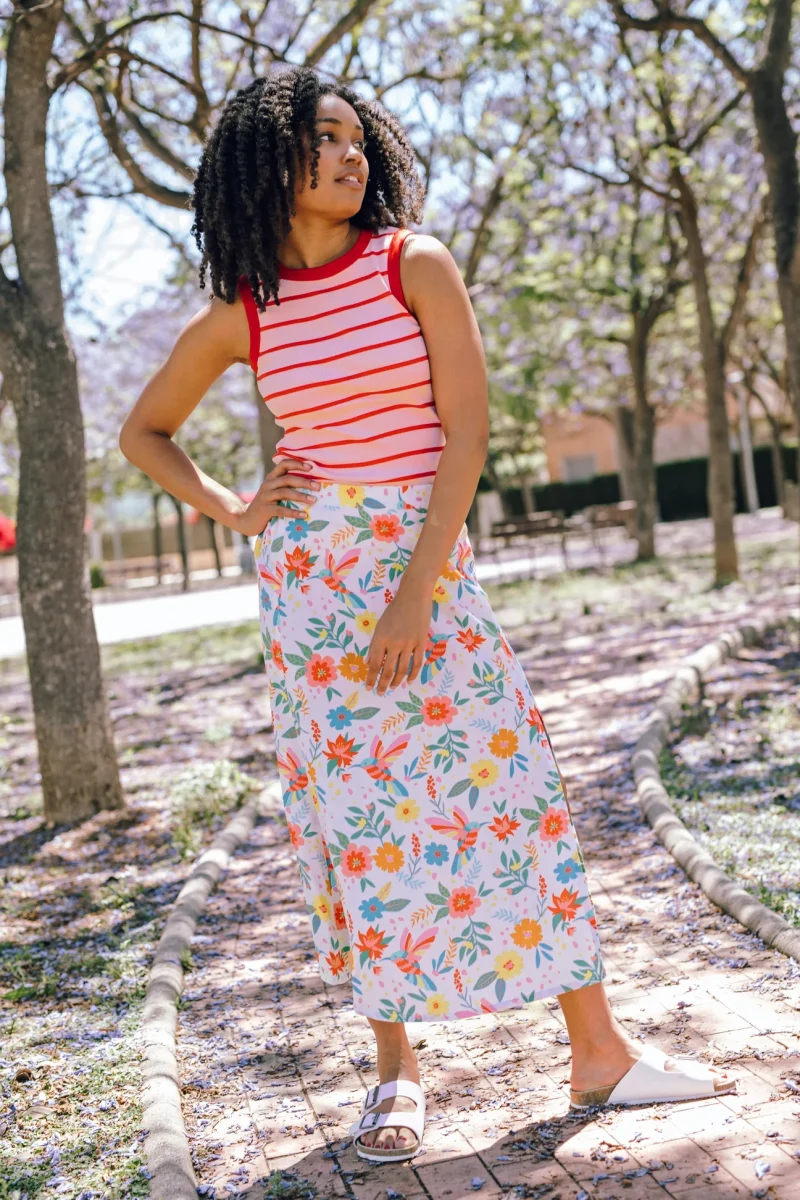 γυναικεία φούστα με λουλούδια από την sugarhill, rosalind skirt