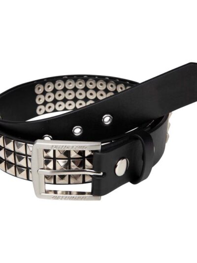 μαύρη ζώνη δερμάτινη με καρφιά από την santa cruz, triple set belt