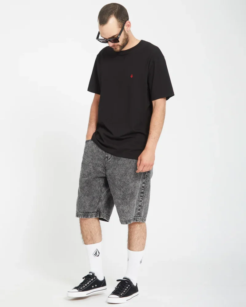 ανδρική τζιν βερμούδα με λάστιχο volcom freazy loose elasticated short