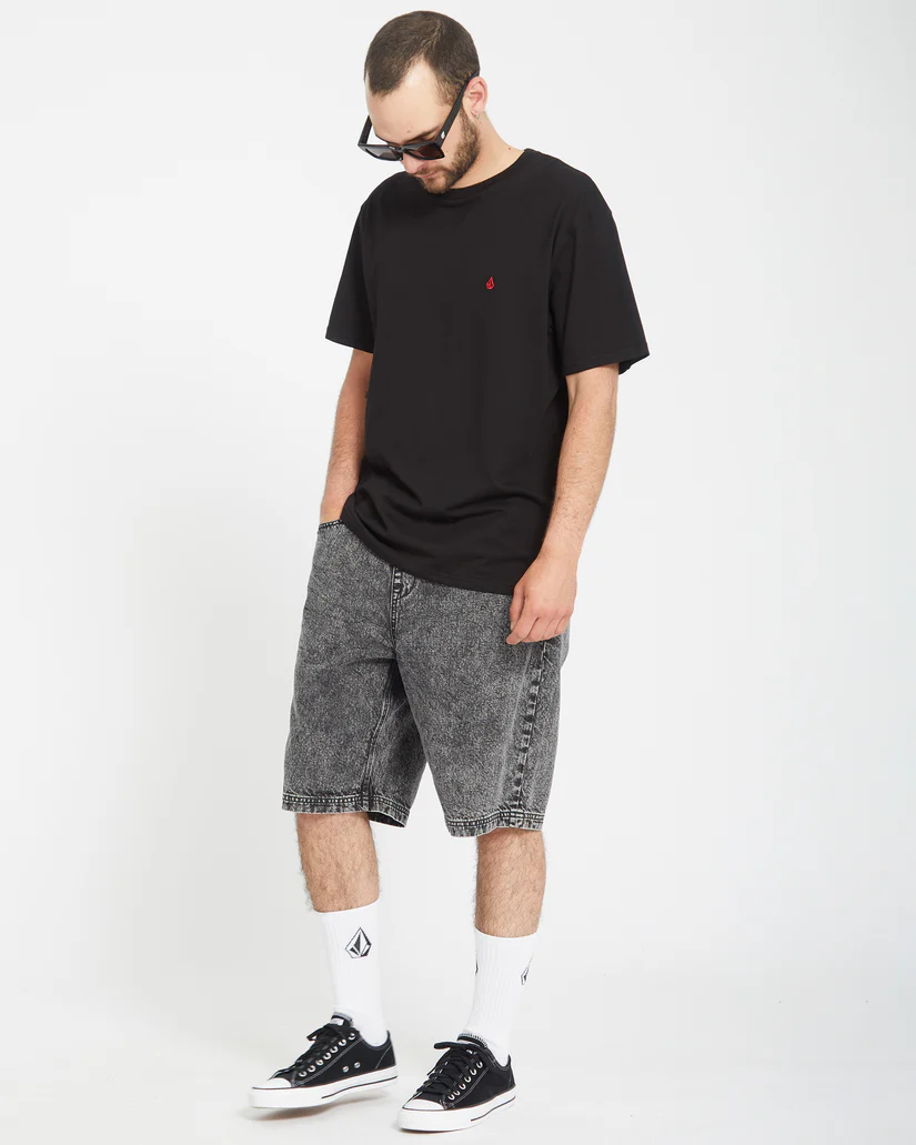 ανδρική τζιν βερμούδα με λάστιχο volcom freazy loose elasticated short