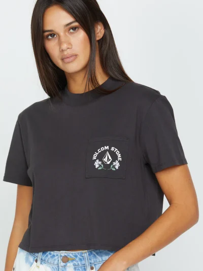 γυναικεία μπλούζα σε γκρι χρώμα από την volcom , pocket dial t-shirt