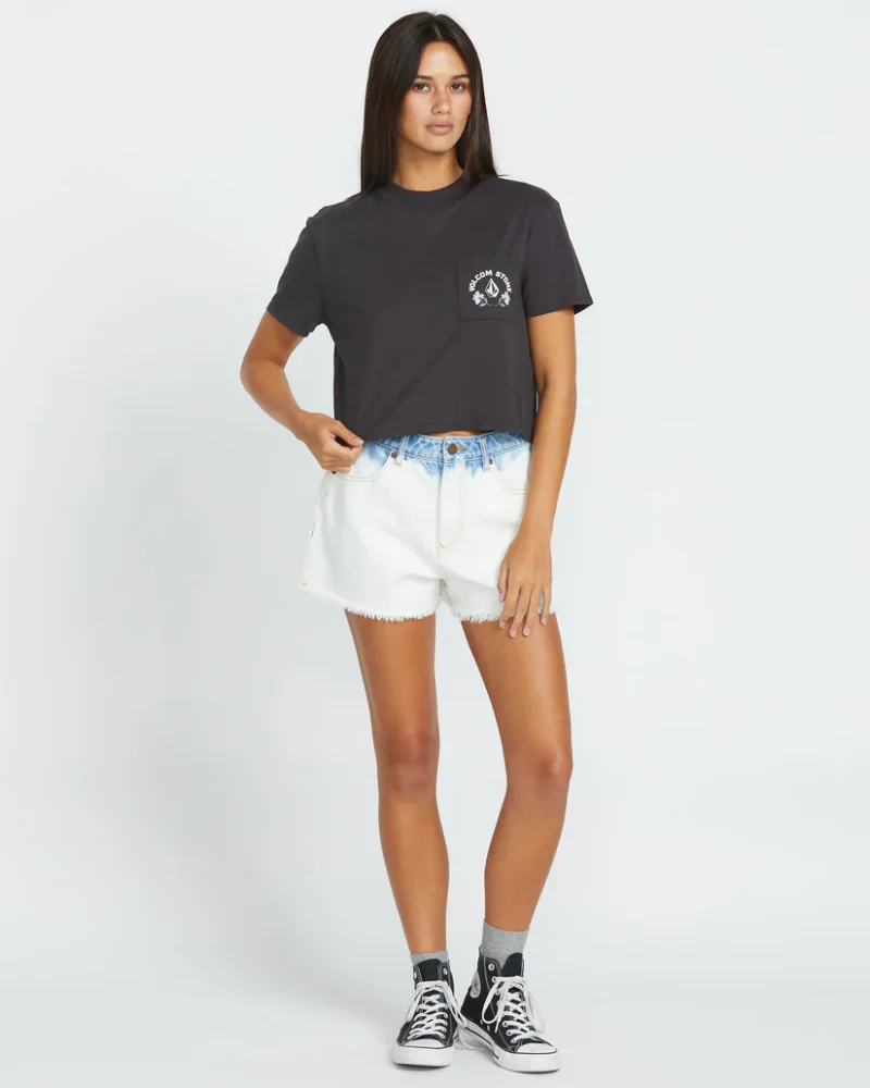 γυναικεία μπλούζα σε γκρι χρώμα από την volcom , pocket dial t-shirt
