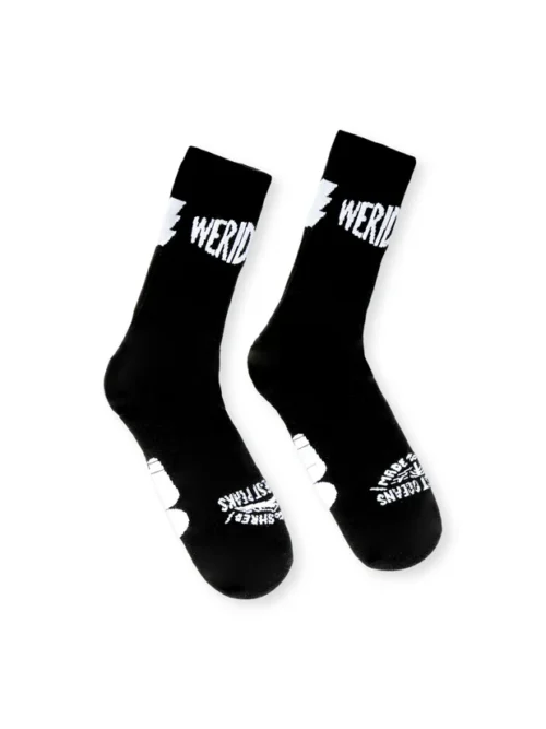 κάλτσες σε μαύρο χρώμα από την we ride local, rowdy black socks