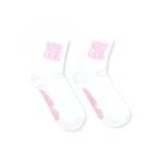 κάλτσες από την we ride local, surf days white/pink socks
