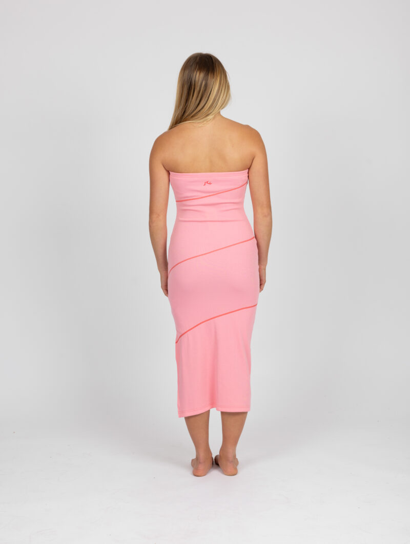 γυναικείο ροζ φόρεμα από την rusty, sunni midi dress