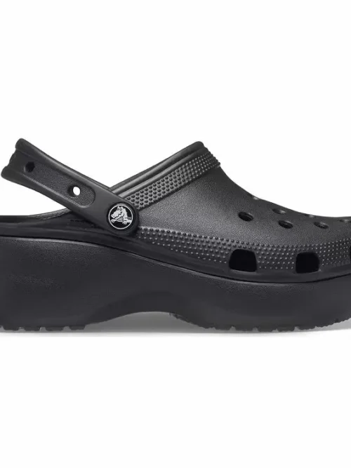 δίπατο σαμπό σε μαύρο χρώμα, crocs classic platform clog black